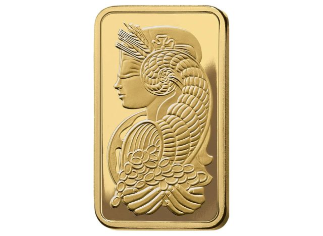 1 oz Gold Bar PAMP Suisse Lady Fortuna Veriscan