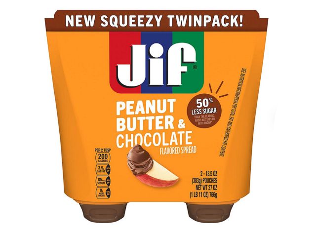 Jif Squeeze Peanut Butter & Chocolate Flavored Spread Pouches