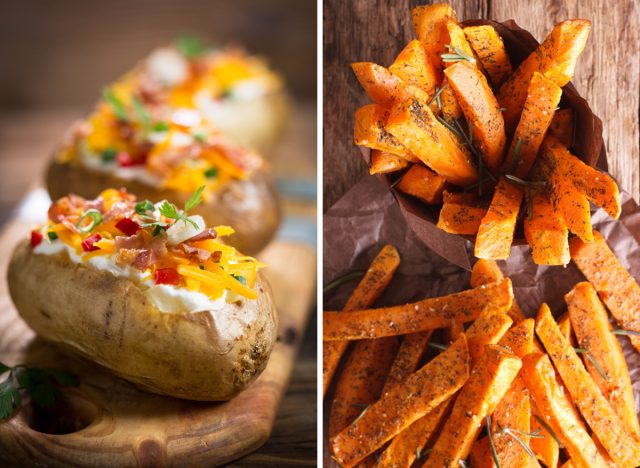 Loaded Baked Potato Vs. Sweet Potato Fries 