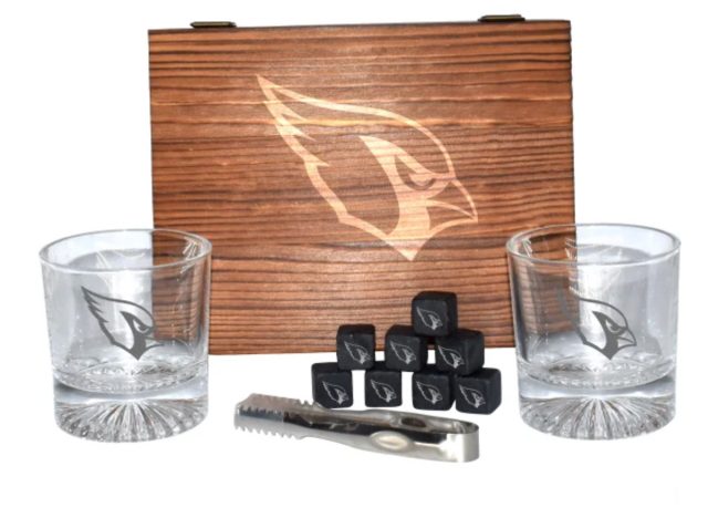 NFL Whiskey Rocks Glass Set with Cooling Stones