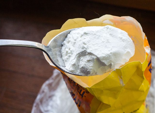 cornstarch in a spoon