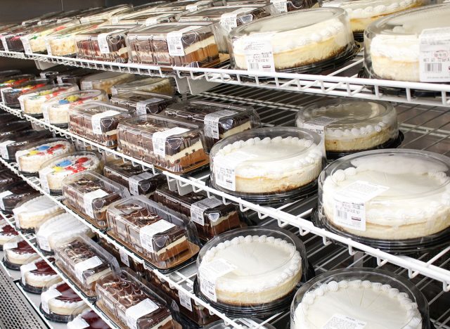 A view of several prepared Kirkland Signature cakes, on display at a local Costco.