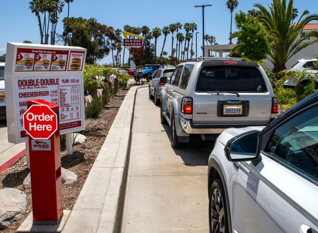 In-N-Out In N Out burger fast food restaurant. Drive through, Pick Up Here