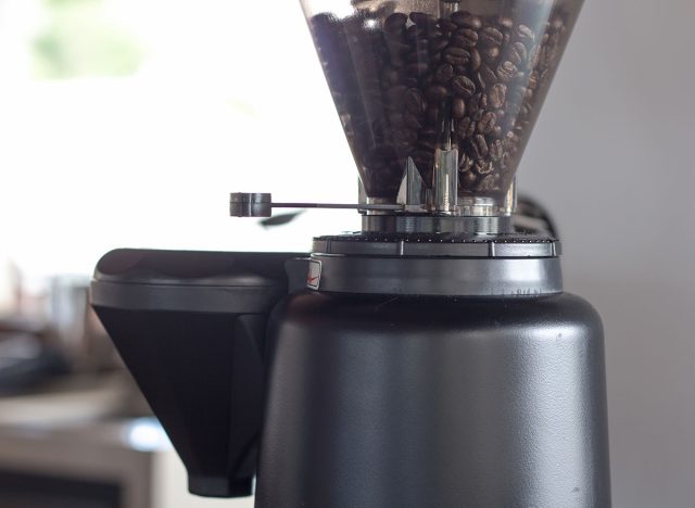 Coffee grinder preparing to grind coffee