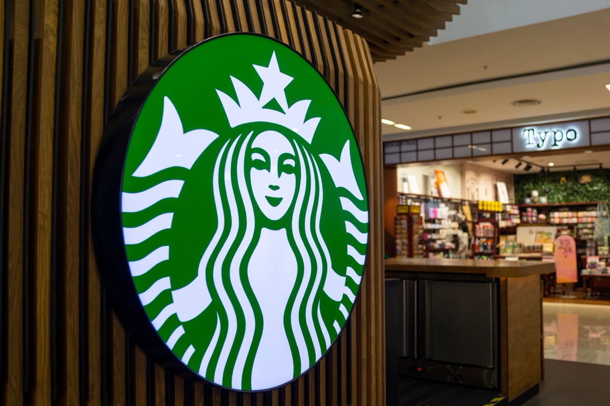 PENANG, MALAYSIA - 26 MAY 2022: Starbucks Signage at the store. Starbucks Corporation is an American coffee company and coffeehouse chain. Starbucks was founded in Seattle, Washington in 1971.