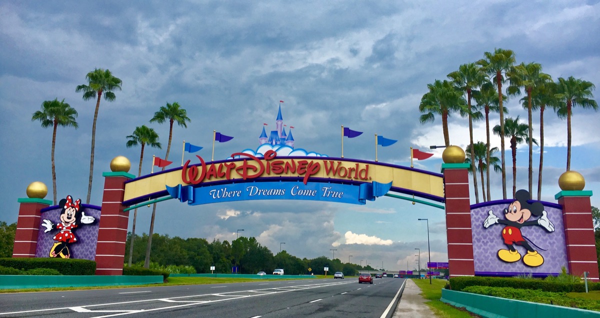 Orlando, Florida, USA - July 29, 2016: Entrance of Walt Disney World near Orlando