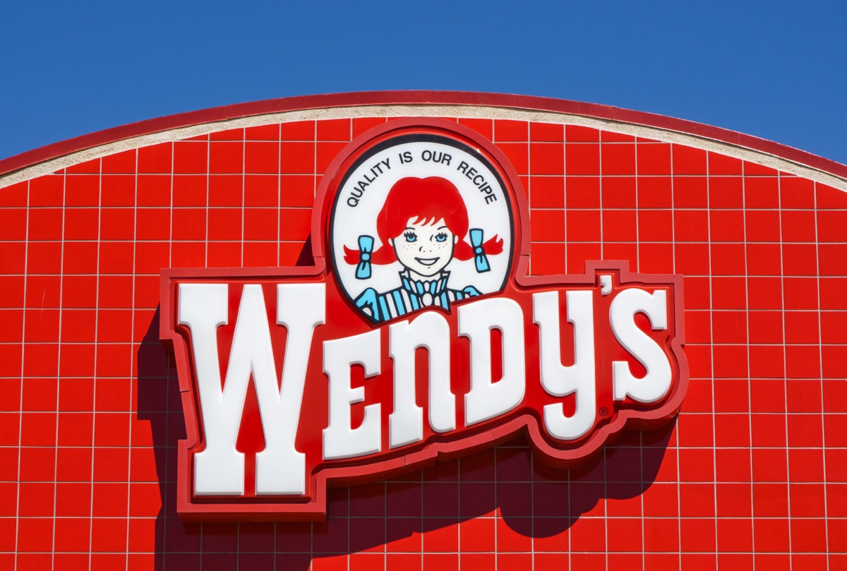 PALMDALE, CA/USA - APRIL 23, 2016: Wendy's fast food restaurant exterior and sign. Wendy's is the world's third largest hamburger fast food chain with approximately 6,650 locations.