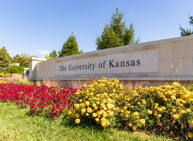 The University of Kansas sign in Lawrence, Kansas