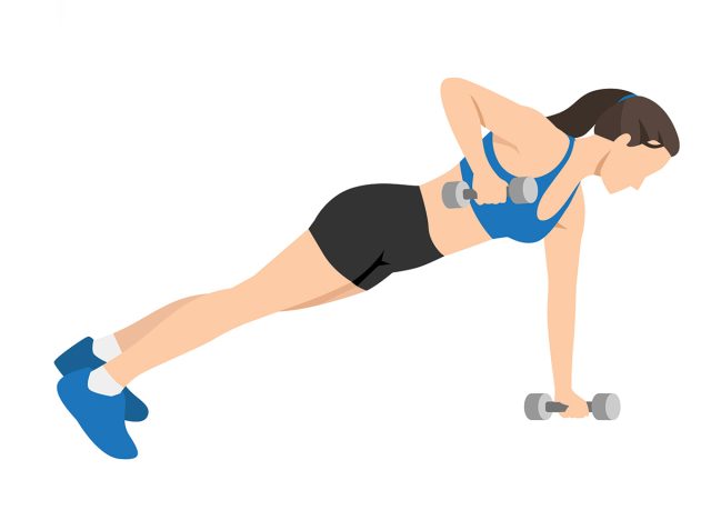 Plank With Dumbbell 