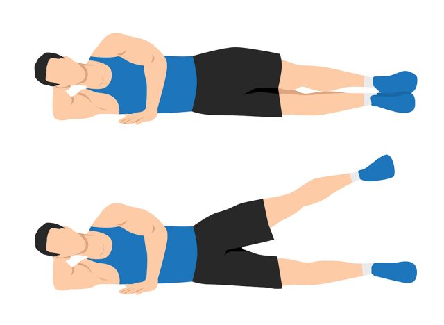 Side lying leg lifts 