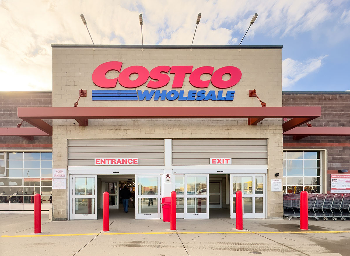 A Costco Wholesale entrance store Warehouse store in Sarcee Trail NW, Calgary.