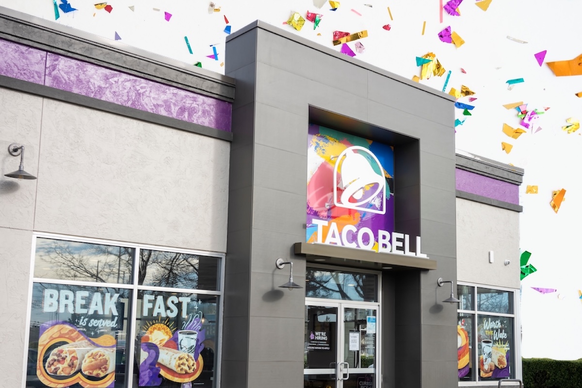 Taco bell, Colourful,Sparlking,Confetti,On,White,Background