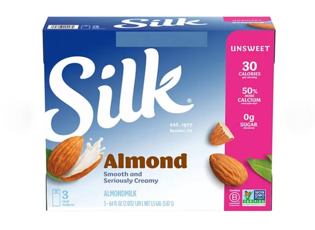 Silk Unsweetened Original Almond Milk half gallon, 3 pk.