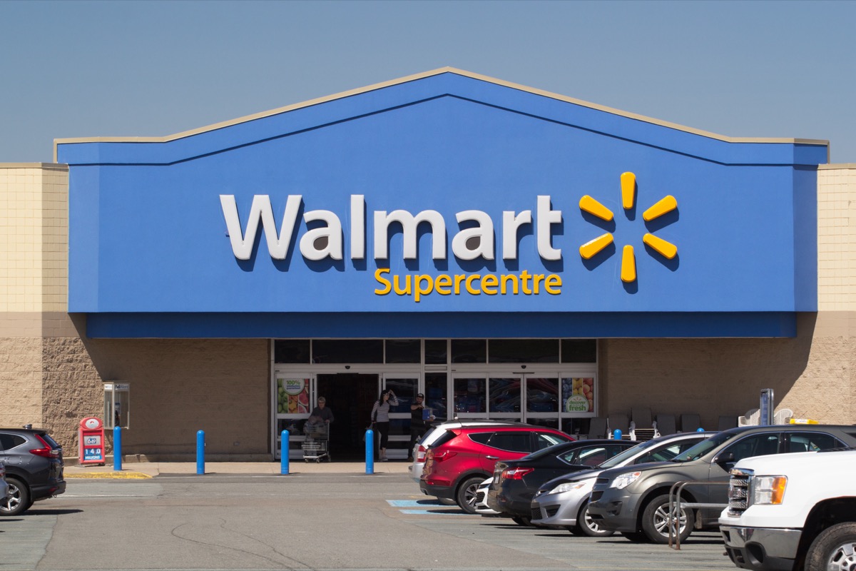 Truro, Canada - June 04, 2019: Walmart storefront. Walmart is an American corporation with chains of department and warehouse stores. There are more than 11,000 stores in 27 countries.