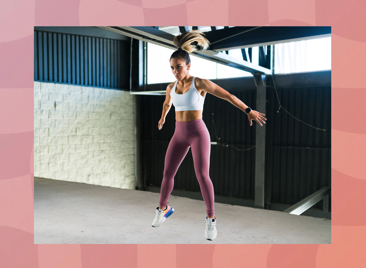 Woman doing burpees