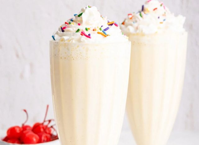 two glasses of milkshakes