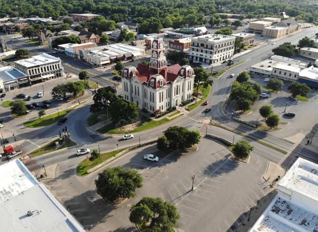 Weatherford Texas court house from above