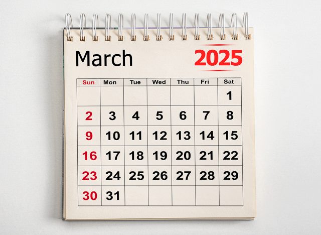 March 2025. Resolution, strategy, solution, goal, business and holidays. Date month March 2025. Page of annual monthly calendar March 2025. planning new year