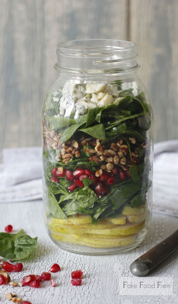 Strawberry Spinach Mason Jar Salad - Eating Bird Food